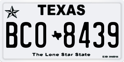 TX license plate BCO8439