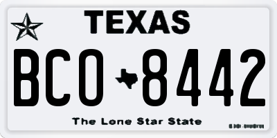 TX license plate BCO8442
