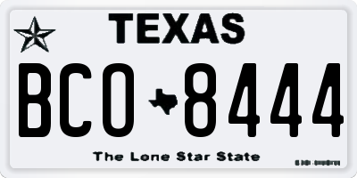 TX license plate BCO8444