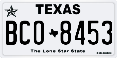 TX license plate BCO8453