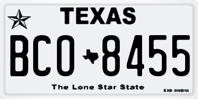 TX license plate BCO8455