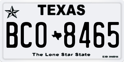TX license plate BCO8465