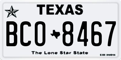 TX license plate BCO8467