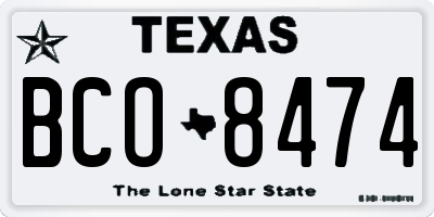 TX license plate BCO8474