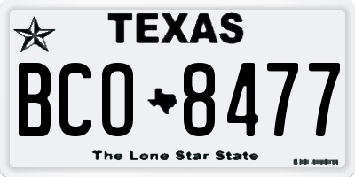 TX license plate BCO8477
