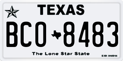 TX license plate BCO8483