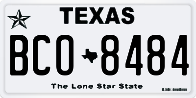 TX license plate BCO8484
