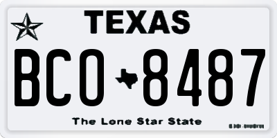 TX license plate BCO8487