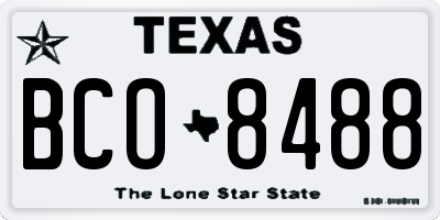 TX license plate BCO8488