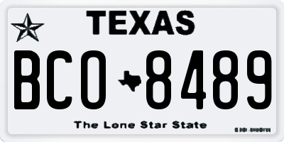 TX license plate BCO8489