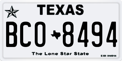 TX license plate BCO8494