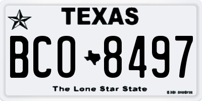 TX license plate BCO8497