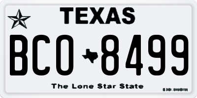 TX license plate BCO8499