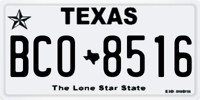 TX license plate BCO8516
