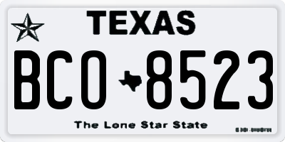 TX license plate BCO8523