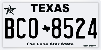 TX license plate BCO8524