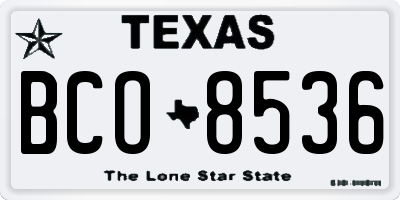 TX license plate BCO8536