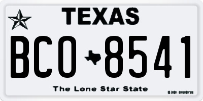 TX license plate BCO8541