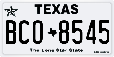 TX license plate BCO8545
