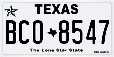 TX license plate BCO8547