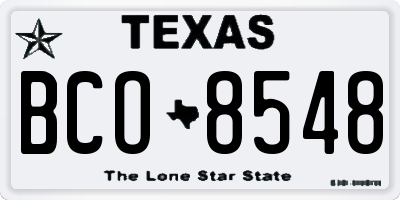 TX license plate BCO8548