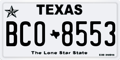 TX license plate BCO8553