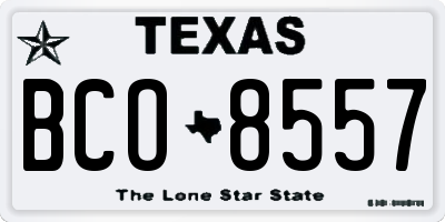 TX license plate BCO8557