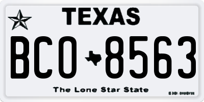 TX license plate BCO8563