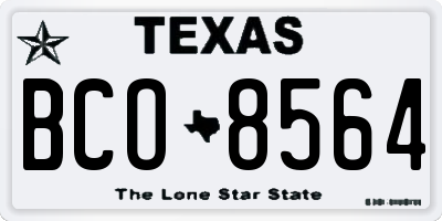 TX license plate BCO8564