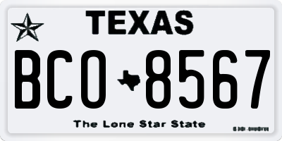 TX license plate BCO8567