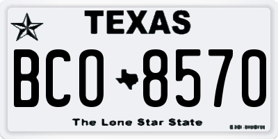 TX license plate BCO8570