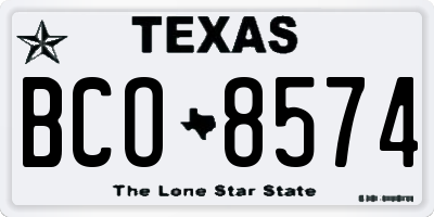 TX license plate BCO8574
