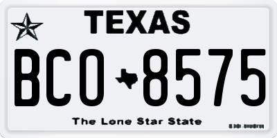 TX license plate BCO8575