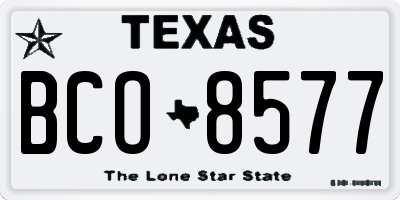 TX license plate BCO8577