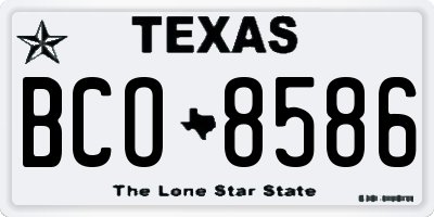 TX license plate BCO8586