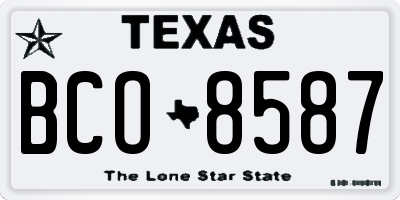 TX license plate BCO8587