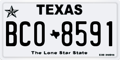 TX license plate BCO8591