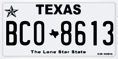 TX license plate BCO8613