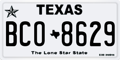 TX license plate BCO8629