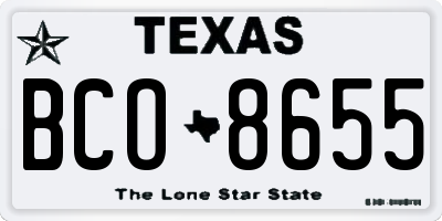 TX license plate BCO8655