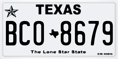 TX license plate BCO8679