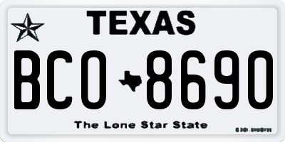 TX license plate BCO8690