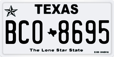 TX license plate BCO8695