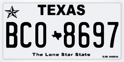 TX license plate BCO8697