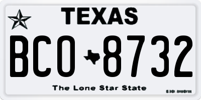 TX license plate BCO8732