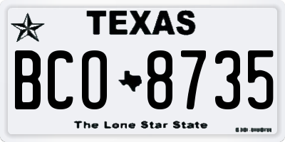 TX license plate BCO8735