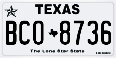 TX license plate BCO8736