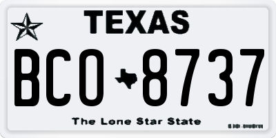 TX license plate BCO8737
