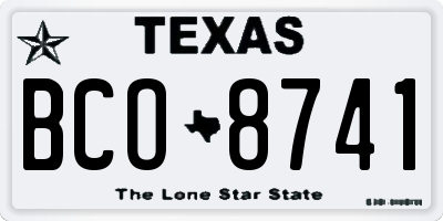 TX license plate BCO8741