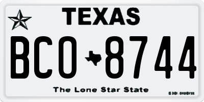 TX license plate BCO8744